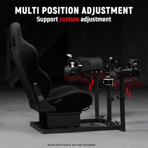 Dardoo Flight Game Cockpit With Blackseat Racing Simulator Mount, Compatible With Thrustmaster T150 HOTAS WARTHOG, Not Included Throttle,Joystick,Pedals