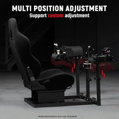 Dardoo Flight Game Cockpit With Blackseat Racing Simulator Mount, Compatible With Thrustmaster T150 HOTAS WARTHOG, Not Included Throttle,Joystick,Pedals