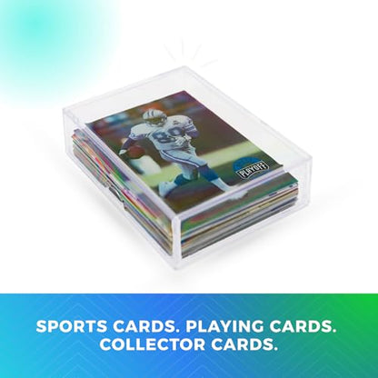 10-Pack Clear Acrylic Card Storage Boxes with Lids – Holds 52 Playing Cards or 50 Standard Trading Cards Each, Stackable Organizer for Sports & TCG Cards (Unsleeved) - size: 3 1/2" L x 2 1/2" W x 1" H, style: 10.0