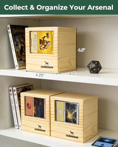 Wooden MTG Commander Deck Box with Display Window 100 Double-Sleeved Cards