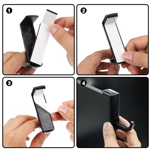 2pcs Monitor Headphone Stand Hook Headset Holder Hanger Adhesive Gaming Earphones Hanger Stick-on Support for Computer Over Ear Earphone Monitor Screen Edge Wall Mount Gaming Desk Accessories