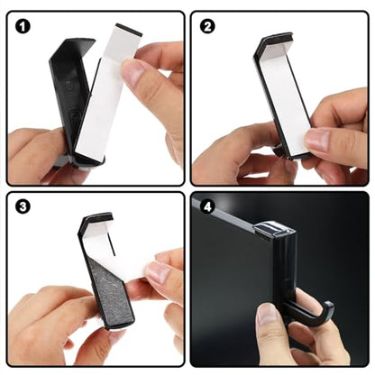 2pcs Monitor Headphone Stand Hook Headset Holder Hanger Adhesive Gaming Earphones Hanger Stick-on Support for Computer Over Ear Earphone Monitor Screen Edge Wall Mount Gaming Desk Accessories