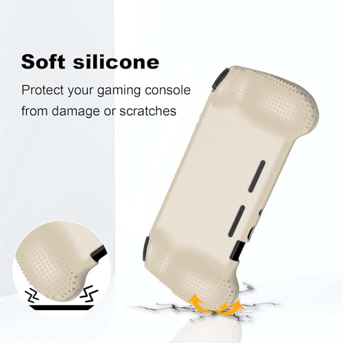 Silicone Protective Case for RG556, Only Compatible with Anbernic RG 556 Handheld Game Console Anti-Scratch Washable Soft Skin Case (White) - color: Off White