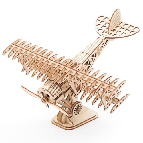 DIY Airplane Wooden 3D Puzzles Model Kit | 105 Pieces, For Adult, Jigsaw - style: Airplane