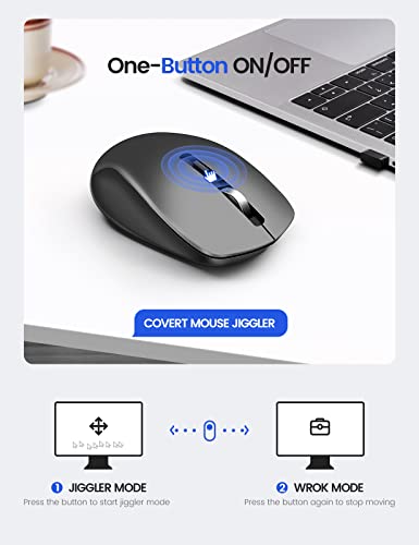 EAXBUX Covert Mouse Jiggler,2 in 1 Mouse with Jiggler, Undetectable Mouse Mover with ON/Off Switch, Drive Free,Simulate Mouse Movement to Keep Computer Awake,Plug and Play