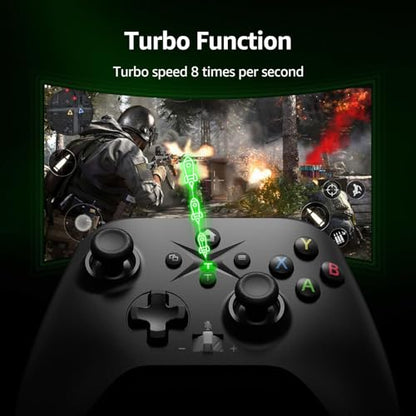 GMVOX Wireless Controller for X-BOX ONE, Gaming Controller with 2 Back Buttons, Remap/Turbo/Dual Vibration Functions,Support 3.5mm Headphone Jack,for X-BOX Series X/S, X-BOX ONE,Black - color: Black