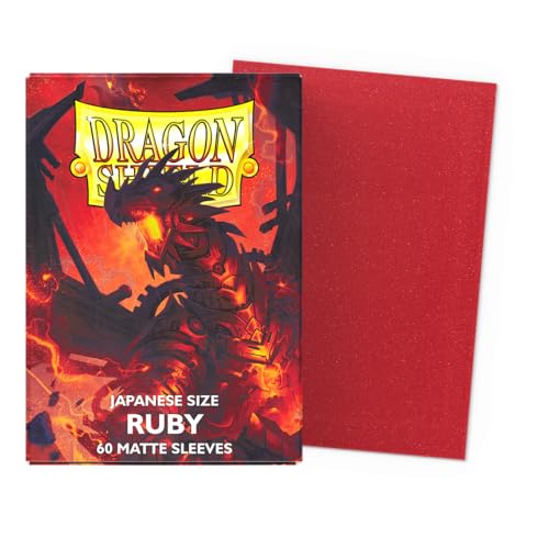Dragon Shield | Japanese Size Card Matte Sleeves | 60 CT - Smooth & Tough Premium TCG Sleeves - Compatible with Yu-Gi-Oh, Naruto, Cardfight & Vanguard | Ruby - color: Ruby Matte