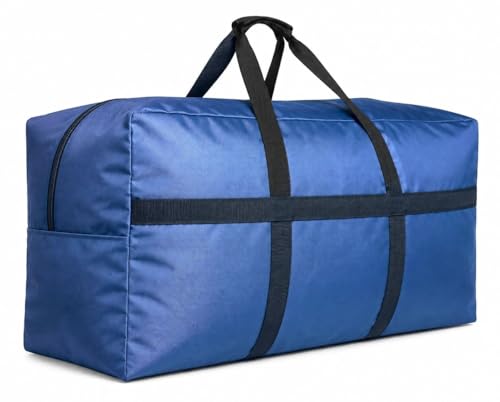 Extra Large Duffle Bag for Travel, Big XL Oversized Foldable Storage Bags with Reinforced Handles & Lockable Zipper - Blue, 200L - color: Blue, size: 200L - 39"l X 17"w X 18.5"h