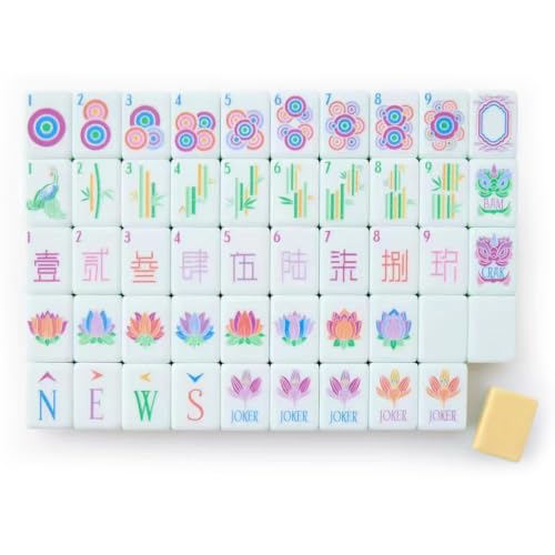 4 Layer Acrylic Mahjong Set 160 Tiles - American Travel Game with Clear Engraving Carrying Bag Multiple Colors(Yellow) - color: Yellow