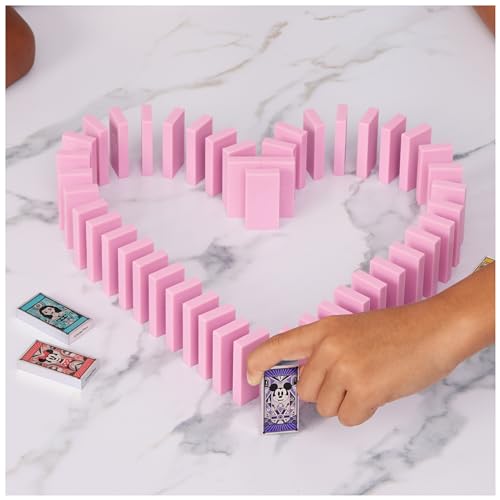 Spin Master Games Disney 100 H5 Domino Creations Classic Game | Design, Build, & Topple, Develops Motor Skills, Create Disney-Inspired Art, Includes 200 Dominoes, 1+ Players, Ages 5+ - style: Disney Dominoes Set