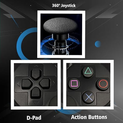Digital Dynasty 2 Pack Controller for PS3 - Wireless PC Controller for Sony Playstation 3 - Double Shock 3, Bluetooth, Rechargeable, Remote for PS3 - Including 2 USB Cables (Black)