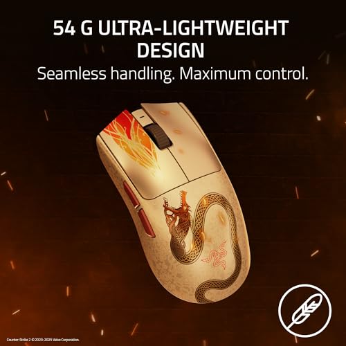 Razer Viper V3 Pro Wireless Esports Gaming Mouse: Symmetrical - 54g - 8K Polling - 35K DPI Optical Sensor - Gen3 Optical Switches - 8 Programmable Controls - 95 Hr Battery - Counter-Strike 2 Edition - color: Counter-Strike 2 Edition, style: 8000 Hz Pollin