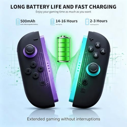 Switch 2 Controller Compatible with Nintendo Switch 2 Controller, Replacement Wireless Controller for Switch 2, Support Rumble/Motion Controls/Gamechat(Pruple & Green)