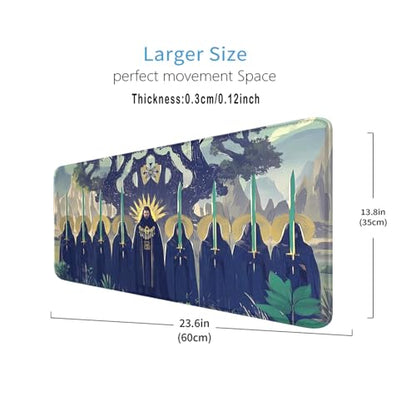 MTG Playmat Stitched Edges, MTG Mats for MTG DTCG CCG RPG Trading Card 24 x 14 inches TCG Playmats Smooth Rubber Surface Battle Game - color: Black Knight