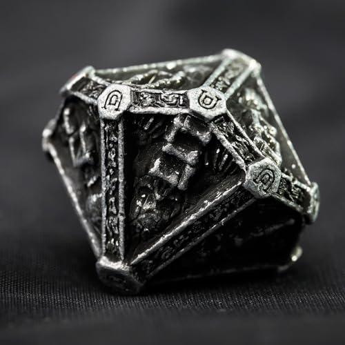 Metal DND Dice Set for D&D Dungeons and Dragons RPG Game Skull Wizard Theme Polyhedral Dice with Metal Gift Box for Dice Goblin Collectable Unique Skeleton Halloween Accessories (Black) - color: Black
