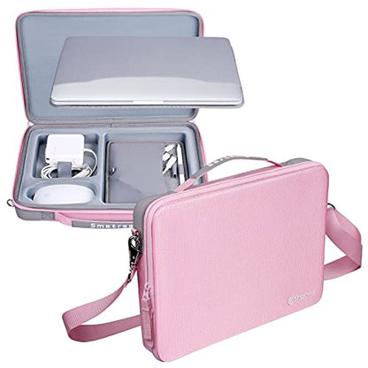 Smatree Hard Shell Carrying Case for 14.2inch Apple MacBookPro 2025/2024 | for 14.2inch APPLE MacBook Pro 2023 A2918,13inch MacBook Air M4 2025/2024/2022,iPad Pro M5 2025/2024/iPad Air M3 2025,Pink - color: Pink