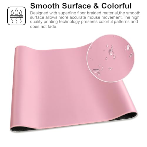 XXL Gaming Mouse Pad 35.4x15.7 Professional Large Mouse Pad & Computer Game Mouse Mat-90x40 Pinkus - color: 90x40 Pinkus, size: 35.4x15.7x0.1IN