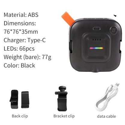 LICAEVEY RGB Video Photography Lighting, 2700K-9000K Portable LED Fill Light Panel with Clip Mount, 55 Beads CRI95+ On Camera Light for Content Creator, Vlog, Streaming