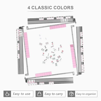 Mahjong Racks with Pushers 4PCS Set Majiang Tile Holder Acrylic Mahjong Racks Accessories and Gifts - color: Black