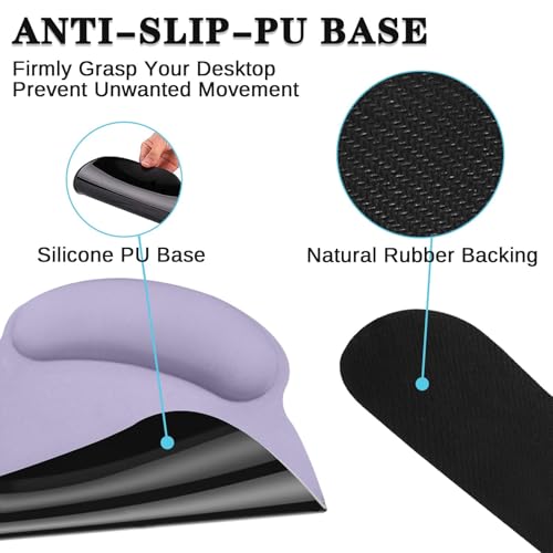 Britimes Purple Keyboard Mouse Pad Set 4 in1 Large Mousepad+Keyboard Wrist Rest+Mouse Wrist Rest+Coaster Ergonomic Design for Home Office Computer 35.4x15.7Inches - color: Purple