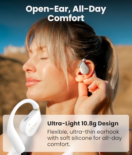 Cleer ARC 4 Plus Open Ear Earbuds, White - color: White