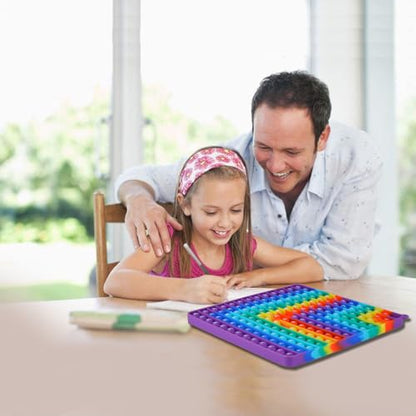 Multiplication Game Table pop and Digital Addition Tables 12x12 Multiplication Table Math Toys, Yadisheng Rainbow Dimple Toys Math Operations it Multiplication Chart Board - size: 20cm Right Angle Rainbow
