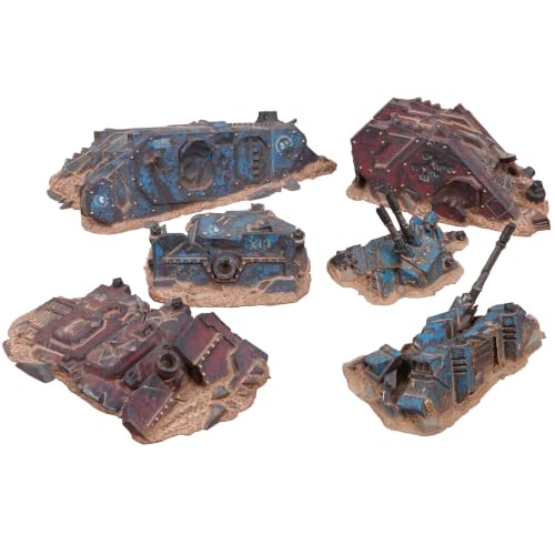 Tabletop Terrain Destroyed Grimdark Tanks - Sci-Fi Grimdark Tanks for Tabletop Wargaming 28mm 32mm