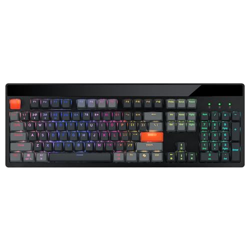Adesso Easytouch 1300 Mechanical Keyboard, RGB Illuminated | Hot Swappable Red Switches, Wired Wireless Bluetooth, Gaming, Copilot AI Hotkey, Windows Mac
