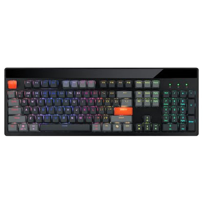 Adesso Easytouch 1300 Mechanical Keyboard, RGB Illuminated | Hot Swappable Red Switches, Wired Wireless Bluetooth, Gaming, Copilot AI Hotkey, Windows Mac