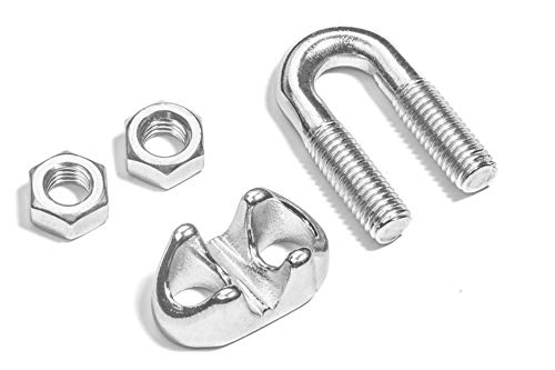 Light Duty Malleable Stainless Steel Wire Rope Clips for 1/4” Cables, T316 Marine Grade – Lot of 100 - color: Lot of 100, size: 1/4"