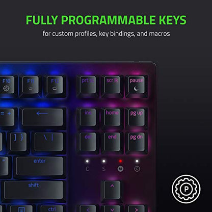 Razer BlackWidow V3 TKL Mechanical Gaming Keyboard, Yellow Switches, Black | Linear & Silent Mechanical Switches, Chroma RGB Lighting, Compact Form Factor, Programmable Macros - size: Keyboard