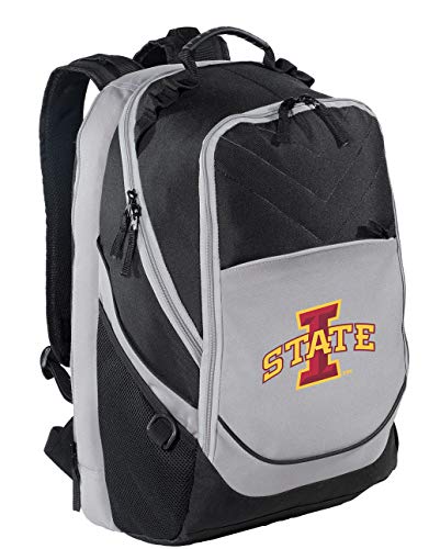 Broad Bay Iowa State Cyclones Backpack | Official ISU Cyclones Logo, Padded Laptop Computer Section, Premium 600 Denier Nylon Fabric, - color: 블랙 & 그레이