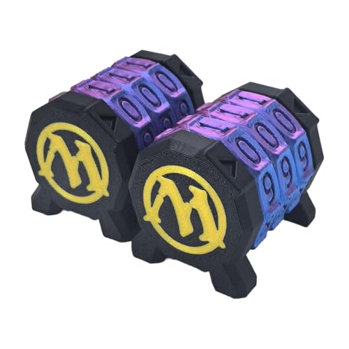 2 Pack Life Counter - HP Tracker with Tracking Card Slot MTG Tabletop RPG Dungeons and Dragons(2 Pack Black Purple) - color: Black+purple