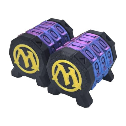 2 Pack Life Counter - HP Tracker with Tracking Card Slot MTG Tabletop RPG Dungeons and Dragons(2 Pack Black Purple) - color: Black+purple