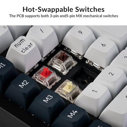 Keychron Q0 Max Wireless Custom Mechanical Numpad, 2.4 GHz/Bluetooth 5.1/Wired QMK Number Pad, RGB Hot-Swappable with Gateron Red Switch for Laptop Mac Windows Linux - Black - color: Gateron Jupiter Red Switch-Black
