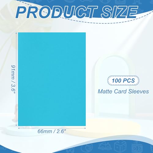 Matte Card Sleeves, Trading Card Sleeves Deck Protectors Perfect for Trading Cards & Baseball & Sports & Magic Gathering & Magic Game Cards (Sky Blue, 100 Pcs) - color: Sky Blue