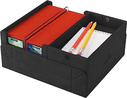Gamegenic Game's Lair 600+ Convertible Deck Box - Double-Sleeved Card Storage, Holds up to 600 Cards, Premium Card Game Protector, Nexofyber Surface, Black Color, Made - color: Black