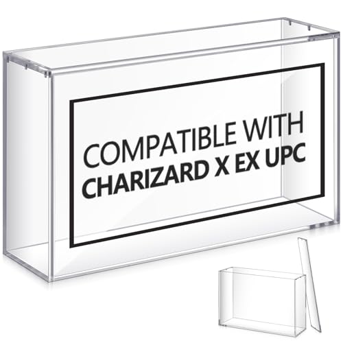 Cinnvoice 1 Pcs Acrylic Magnetic Case Booster Box Protective Case Stackable 4mm Thick Magnetic Closure Gifts for Collectors, Cards Not Included (Compatible with Charizard X ex UPC) - style: Compatible with Charizard X ex UPC