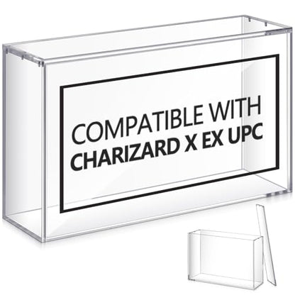 Cinnvoice 1 Pcs Acrylic Magnetic Case Booster Box Protective Case Stackable 4mm Thick Magnetic Closure Gifts for Collectors, Cards Not Included (Compatible with Charizard X ex UPC) - style: Compatible with Charizard X ex UPC