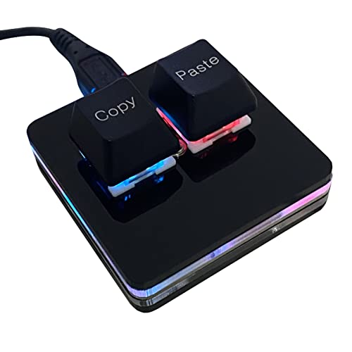 BTXETUEL Copy and Paste 2-Key Keyboard SAYO OSU Keypad Hotswap One Handed Mechanical Gaming Keyboard Cherry Switch RGB Backlit Mini USB Keypad for macros or Rhythm Games - color: Black