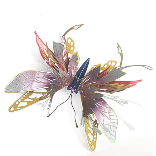 Butterfly 3D Metal Puzzle for Adults, Mechanical Butterfly Metal Model Building Kit, 50+PCS Steampunk Bionic QianYuDie Jigsaw Puzzles Animal, DIY Craft Kit Toy Gift -KIT - style: 50PCS+, KIT Version, Edition 1