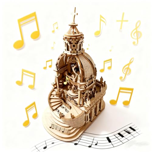 3D Puzzle for Adults Teens Wooden Music Box Mechanical Model Kits Wood DIY Crafts Kit to Build Gift for Men Women Age 14+ Years Old