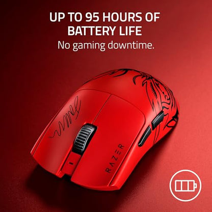 Razer Viper V3 Pro Wireless Esports Gaming Mouse: Symmetrical - 54g Lightweight - 8K Polling - 35K DPI Optical Sensor - Gen3 Optical Switches - 8 Programmable Controls - 95 Hr Battery - Faker Edition - color: Faker Edition, style: 8000 Hz Polling