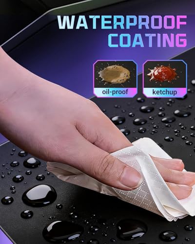 XXL Glass Gaming Mouse Pad, 38.5×16.5 Inch Desk Mat Black | 3mm Tempered Glass Surface with 0.85μm Micro Etched Texture, Smooth Glide & Precision Control for FPS Gaming, Keyboard Setup - color: Black, size: 38.5" x16.5"