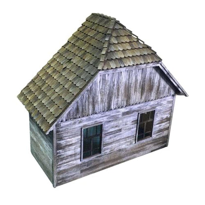 DYNWAVE 1/35 Scale Wooden House Building Model Kit, Unpainted DIY Architecture Model for Micro Landscape and Sand Table Layout