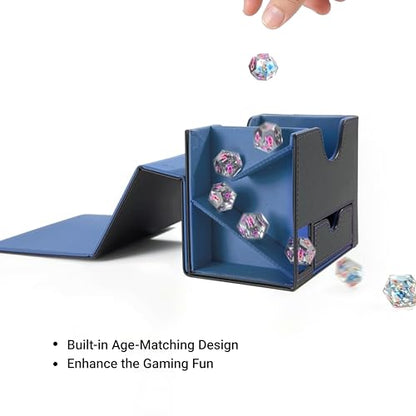 Commander Deck Box for MTG with Dice Tray - Card Deck Box Fits 100 Double-Sleeved Cards & 35PT Card Brick with Commander Display & Magnetic Holder for TCG/CCG Games-Black/Blue - color: Black Blue