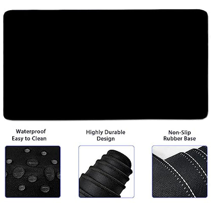 Large Mouse Pad and Keyboard Wrist Rest, Desk Pad for Keyboard and Mouse, 4-in-1 Large Gaming Mouse Pad with Wrist Support, Desk Mat for Home Office Study Game-Black - color: Black