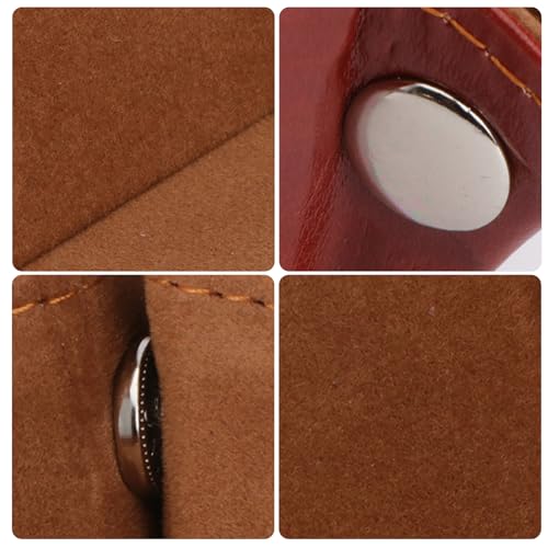BESPORTBLE Hexagon Pu Leather Dice Tray Foldable Felt Storage Box Brown for Tabletop RPG Games and Board Game Accessories