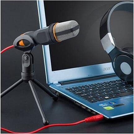 ELINKA Computer Microphone,Condenser Microphone,3.5MM Plug and Play Omnidirectional Mic with Desktop Stand for Gaming,YouTube Video,Recording Podcast,Studio,for PC,Laptop,Tablet,Phone
