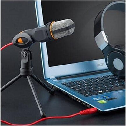ELINKA Computer Microphone,Condenser Microphone,3.5MM Plug and Play Omnidirectional Mic with Desktop Stand for Gaming,YouTube Video,Recording Podcast,Studio,for PC,Laptop,Tablet,Phone